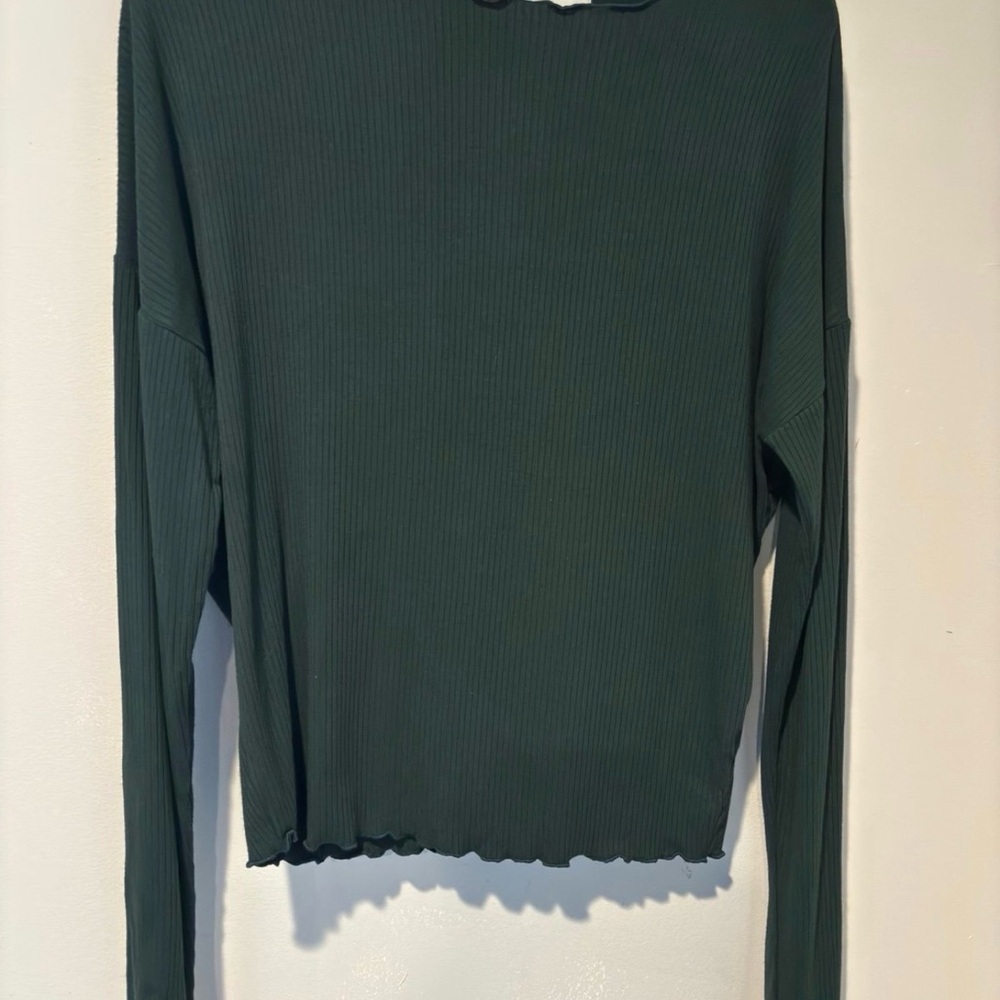 Free People Deep Green Long Sleeve Tee